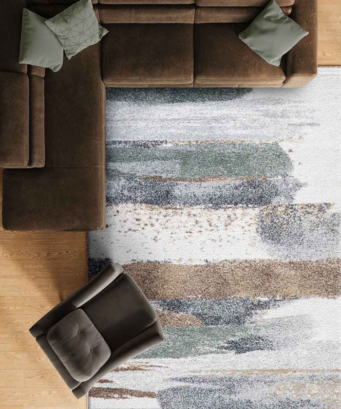 Living con Tappeto Mehari 23056-6747 a pelo lungo shaggy di design alta qualità