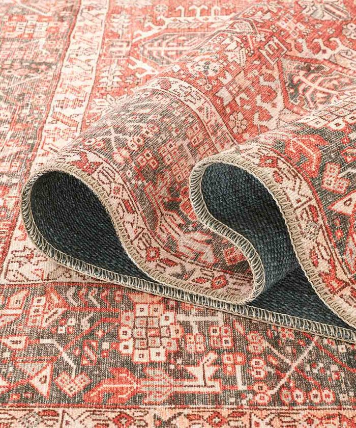 Dettaglio del Tappeto Oriental Babilonia Red stile classico persiano ideale per salotto soggiorno camera