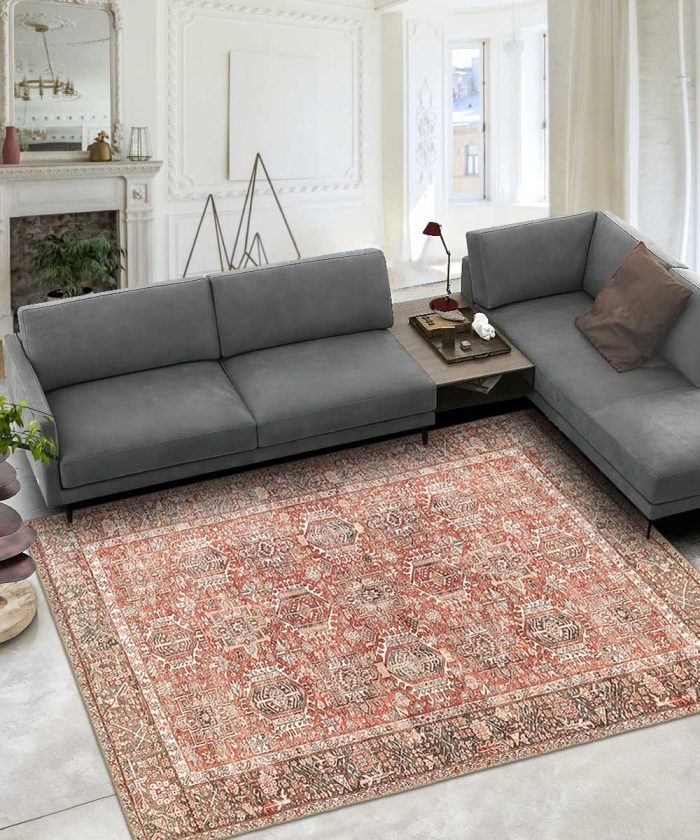 Salotto con Tappeto Oriental Babilonia Red stile classico persiano ideale anche per soggiorno e camera