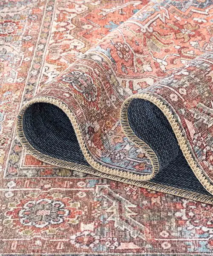 Dettaglio Tappeto Oriental Tabriz Multicolore riproduzione persiano originale stile vintage antichizzato