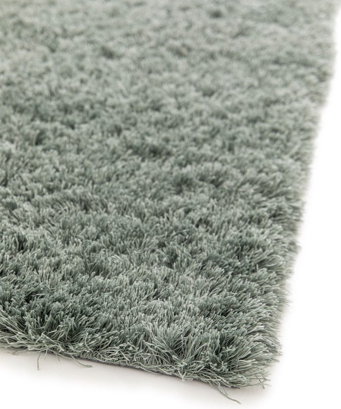 Angolo Tappeto shaggy Tivoli 040 verde. Tappeto arredo con pelo lungo per salotto, living o camera da letto.