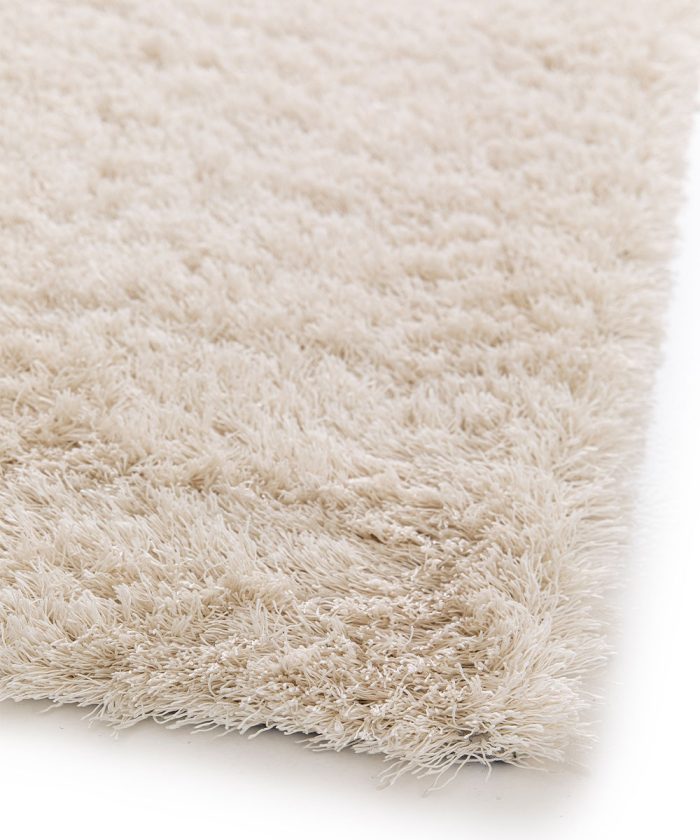Angolo Tappeto shaggy Tivoli 066 bianco. Tappeto arredo con pelo lungo per salotto, living o camera da letto.