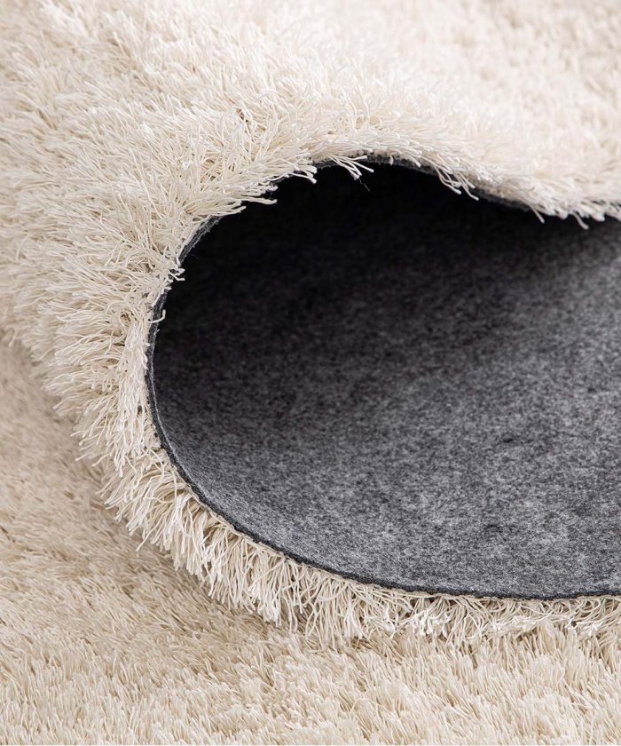 Bordo Tappeto shaggy Tivoli 066 bianco. Tappeto arredo con pelo lungo per salotto, living o camera da letto.