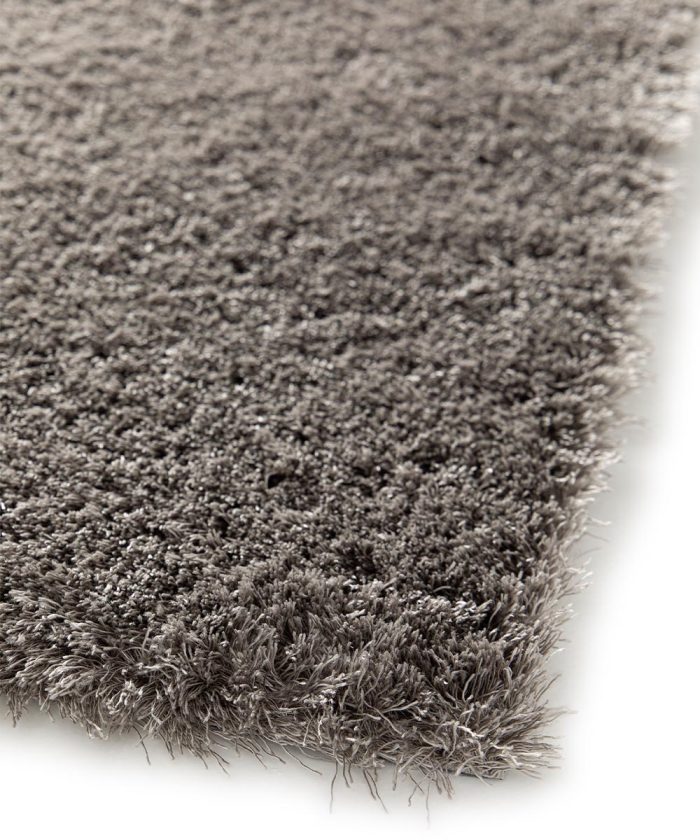 Angolo Tappeto shaggy Tivoli 070 grigio. Tappeto arredo con pelo lungo per salotto, living o camera da letto.