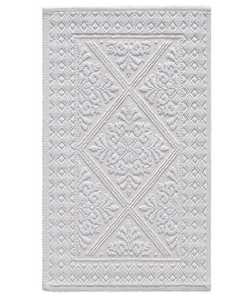 Tappeto Sardo Bianco 100% cotone e prodotto in Sardegna Italia. Tappetino bagno passatoia lavabile.