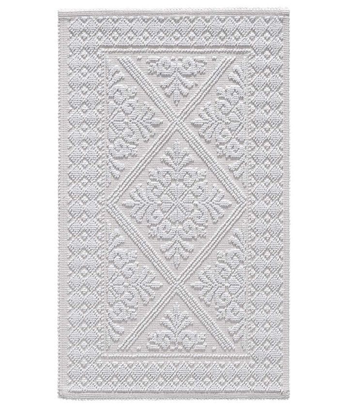 Tappeto Sardo Bianco 100% cotone e prodotto in Sardegna Italia. Tappetino bagno passatoia lavabile.