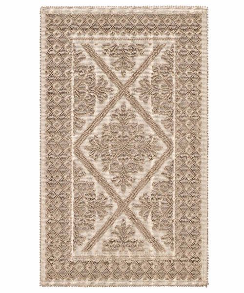 Tappeto Sardo Beige Corda 100% cotone e prodotto in Sardegna Italia. Tappetino bagno passatoia lavabile.
