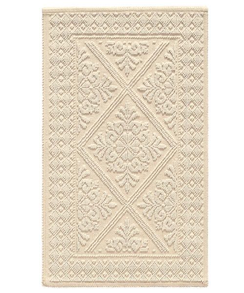 Tappeto Sardo Panna Avorio 100% cotone e prodotto in Sardegna Italia. Tappetino bagno passatoia lavabile.