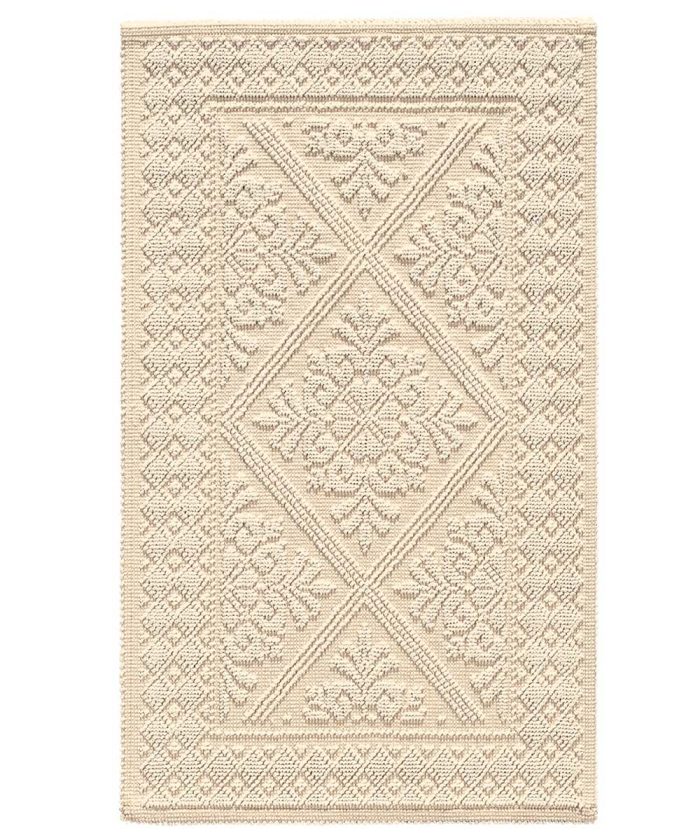 Tappeto Sardo Panna Avorio 100% cotone e prodotto in Sardegna Italia. Tappetino bagno passatoia lavabile.