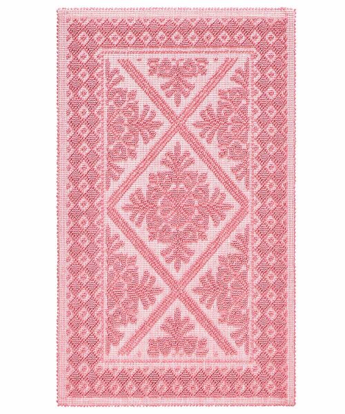 Tappeto Sardo Rosa 100% cotone e prodotto in Sardegna Italia. Tappetino bagno passatoia lavabile.