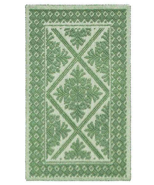Tappeto Sardo verde salvia 100% cotone e prodotto in Sardegna Italia. Tappetino bagno passatoia lavabile.