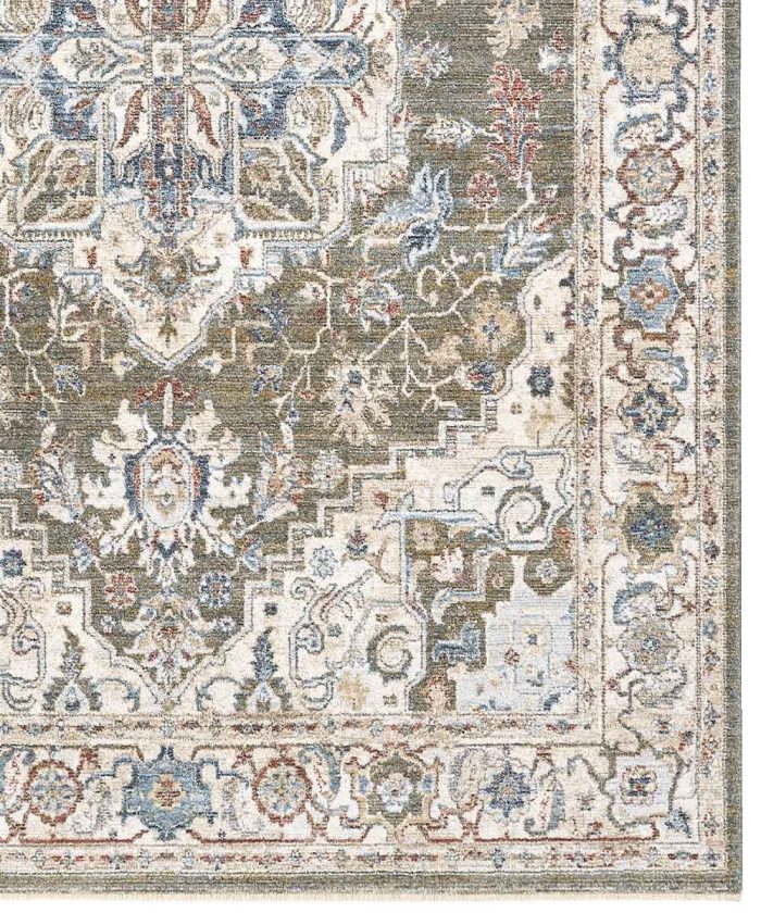 Angolo del Tappeto arredo blu stile classico persiano. Tappeto MURCIA per salotto, soggiorno, camera e sala.