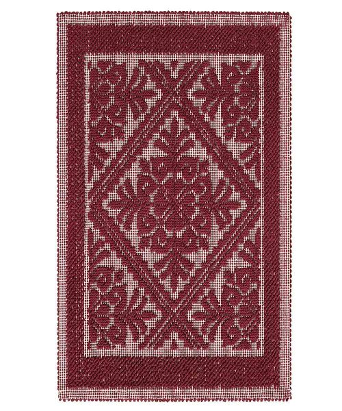 Tappeto Sardo Bordeaux 100% cotone e prodotto in Sardegna Italia. Tappetino bagno passatoia lavabile.