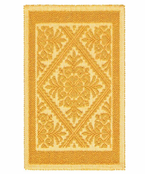 Tappeto Sardo Giallo 100% cotone e prodotto in Sardegna Italia. Tappetino bagno passatoia lavabile.