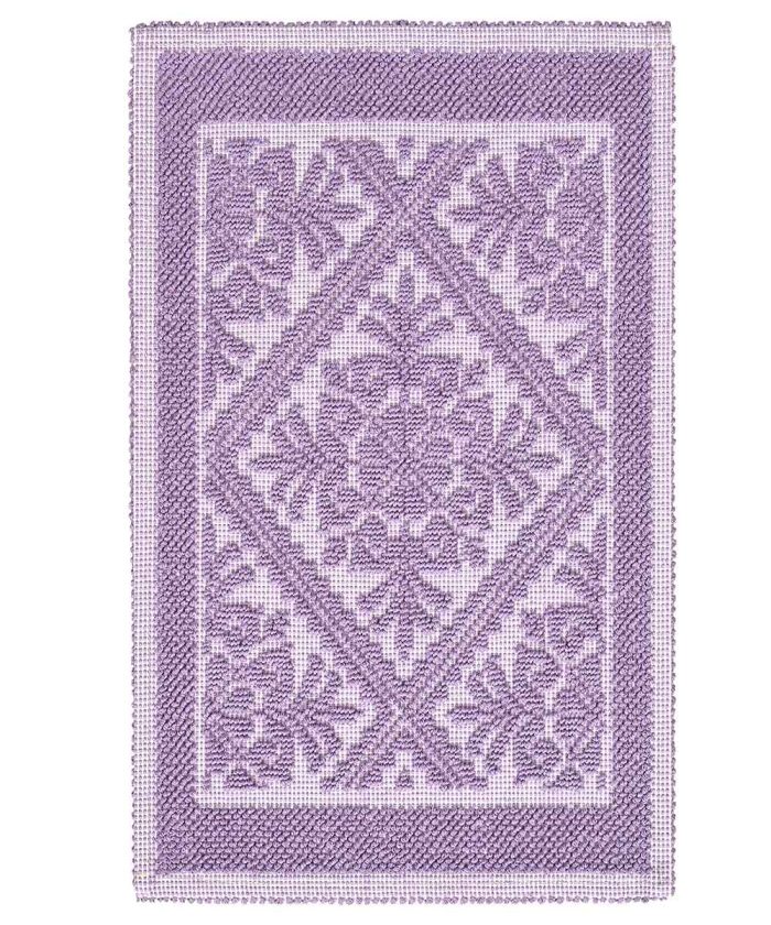 Tappeto Sardo Lilla 100% cotone e prodotto in Sardegna Italia. Tappetino bagno passatoia lavabile.