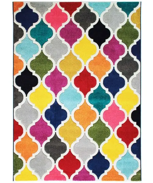 tappeto multicolore damascato 1186