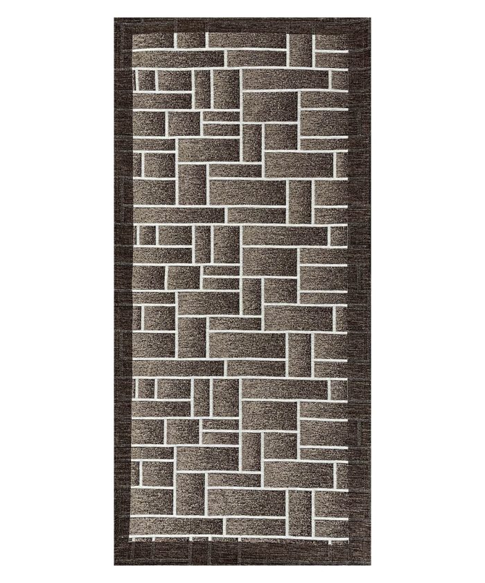 Tappeto passatoia DOMINO FANGO marrone resistente, economico, lavabile, antiscivolo