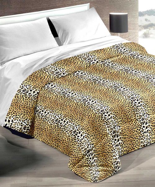 Trapunta invernale DIADEMA 15 animalier leopardata per letto singolo una piazza, alla francese una piazza e mezza, matrimoniale due piazze