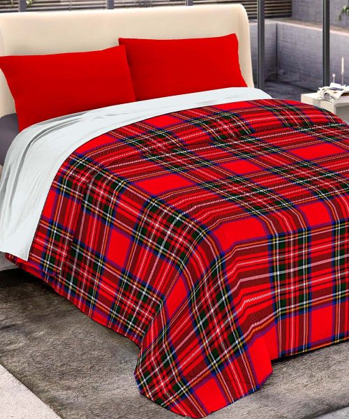 Trapunta invernale DIADEMA 16 scozzese tartan rosso per letto singolo una piazza, alla francese una piazza e mezza, matrimoniale due piazze
