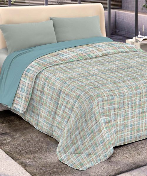 Trapunta invernale DIADEMA 3 multicolore scozzese letto singolo una piazza, alla francese una piazza e mezza, matrimoniale due piazze