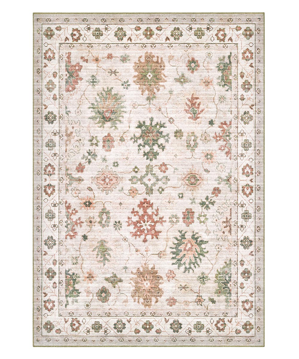 Tappeto ZIEGLER 04 sabbia con disegno persiano orientale, lavabile e anti-scivolo