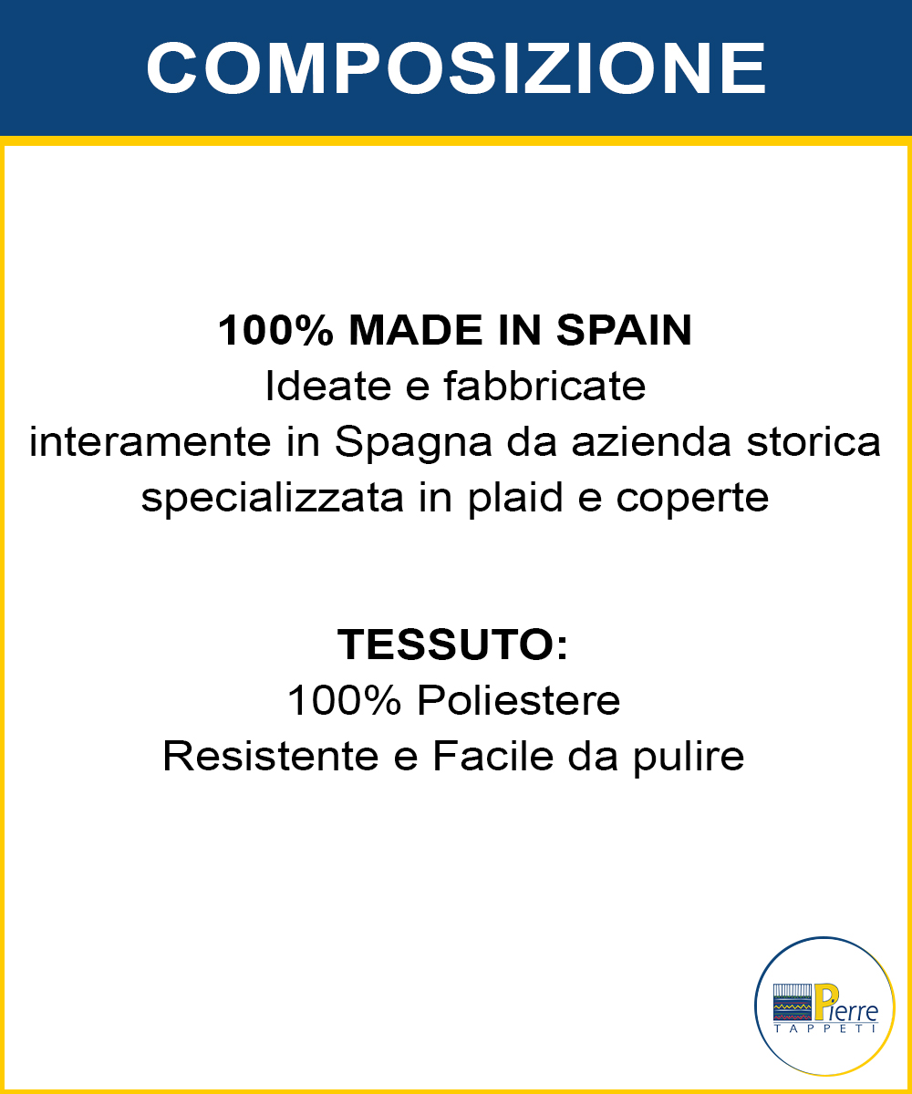 Composizione coperta 100% poliestere, made in spagna