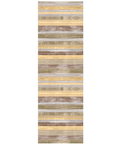 Tappeto Futura Millerighe disegno moderni a righe beige e giallo ocra, passatoia cucina multiuso