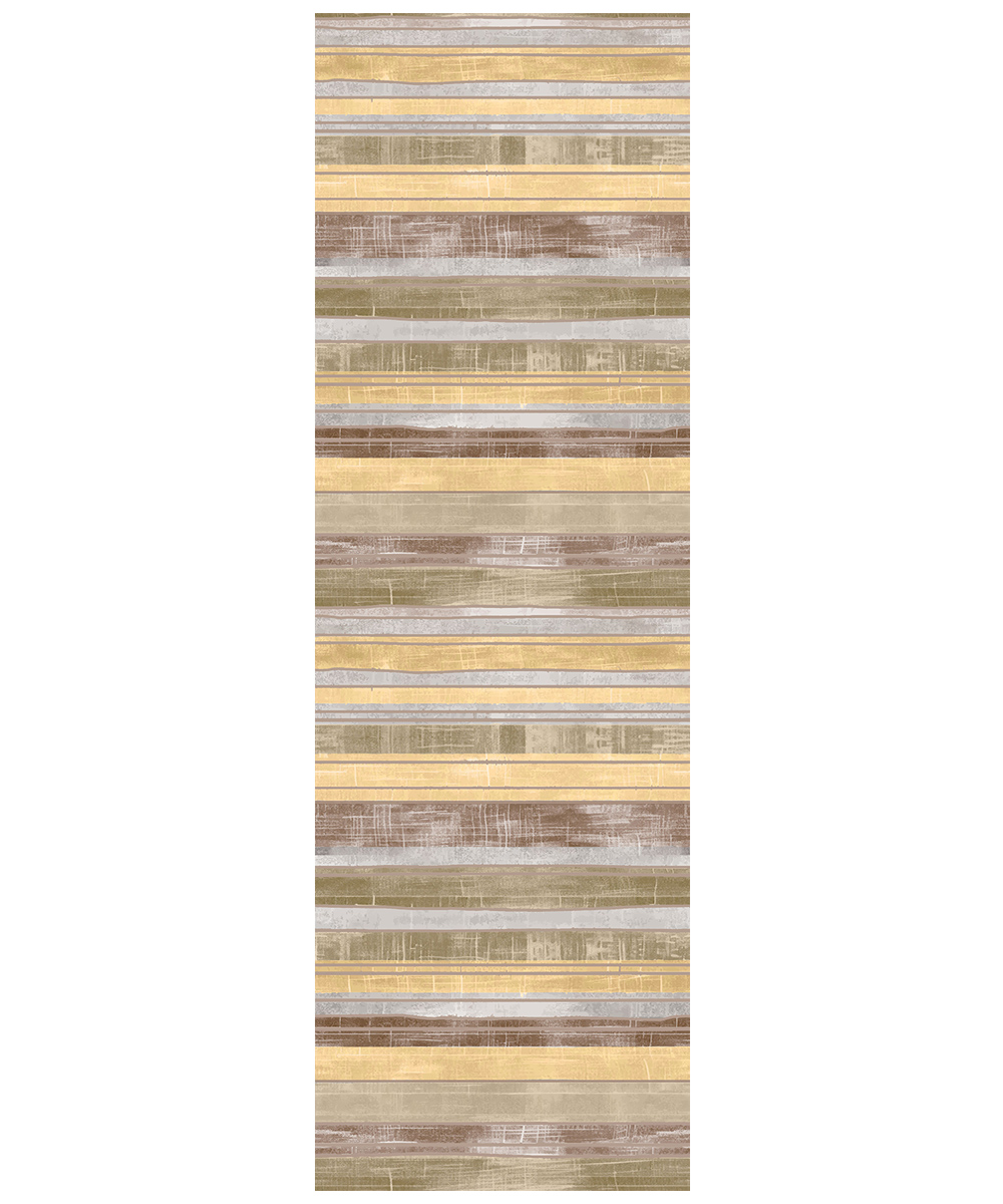 Tappeto Futura Millerighe disegno moderni a righe beige e giallo ocra, passatoia cucina multiuso