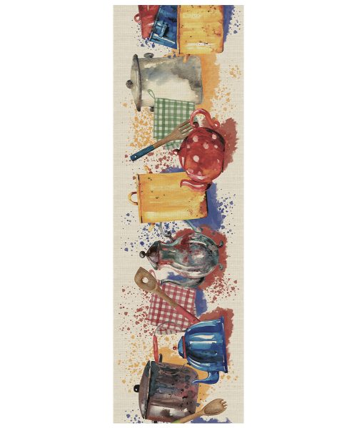 Tappeto Futura Pentole disegno moderno multicolore passatoia cucina multiuso