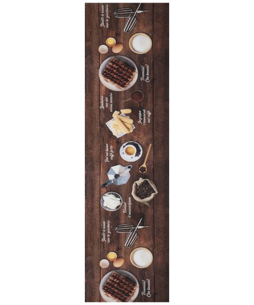 Passatoia su misura per cucina bagno, tappeto multiuso SPRINTY TIRAMISU