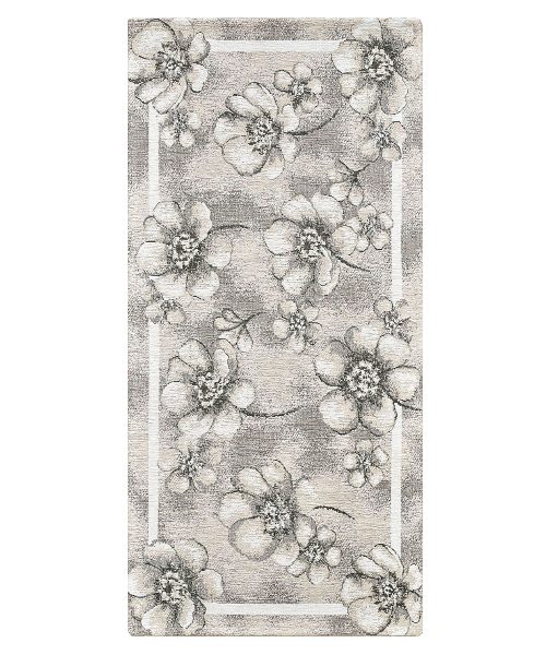 Tappeti moderni Emily, con il retro anti-scivolo ed il disegno floreale, disponibili in vari colori e misure. 100% Made in Italy e lavabili in lavatrice.