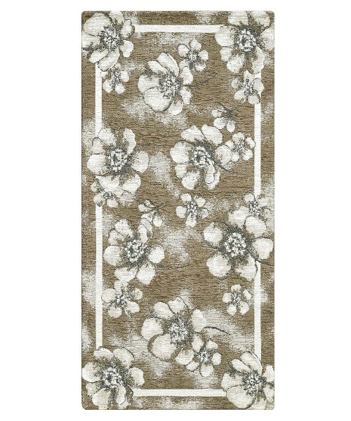 Tappeti moderni Emily, con il retro anti-scivolo ed il disegno floreale, disponibili in vari colori e misure. 100% Made in Italy e lavabili in lavatrice.