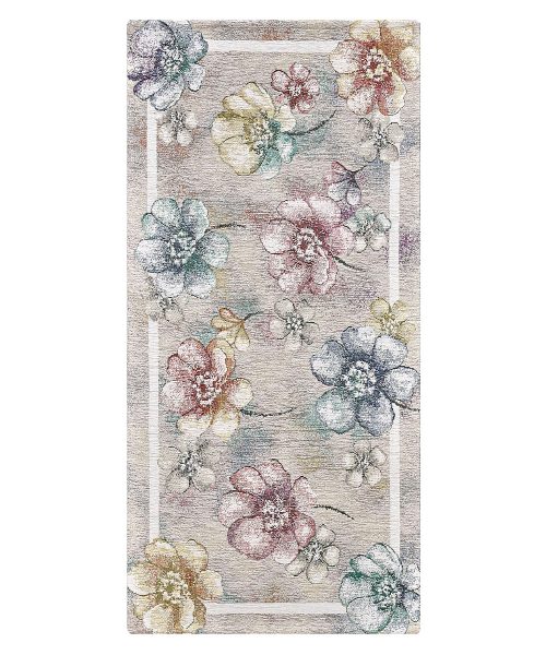 Tappeti moderni Emily, con il retro anti-scivolo ed il disegno floreale, disponibili in vari colori e misure. 100% Made in Italy e lavabili in lavatrice.