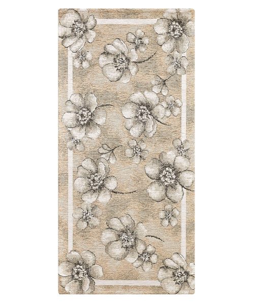 Tappeti moderni Emily, con il retro anti-scivolo ed il disegno floreale, disponibili in vari colori e misure. 100% Made in Italy e lavabili in lavatrice.