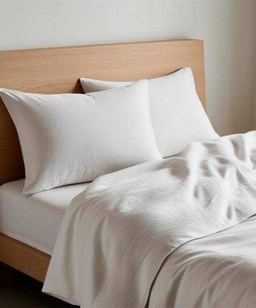 Completo Lenzuola in Percalle per Letto Singolo e Matrimoniale tinta unita BIANCO. Misura 1 piazza, 1 piazza e mezza, 2 piazze. Completo lenzuolo, angolo e federe cuscini.