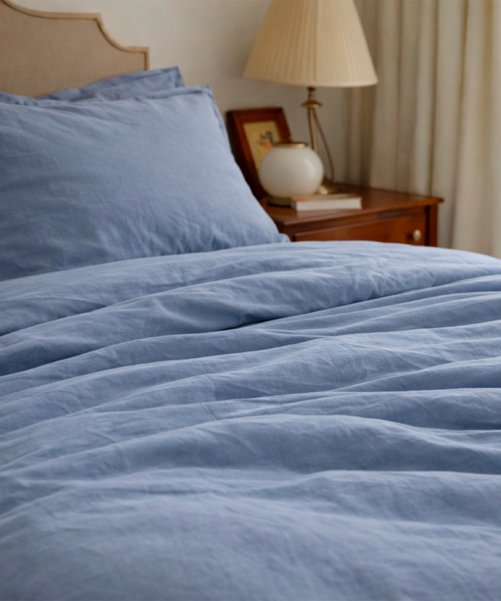 Completo Lenzuola Raso Azzurro - immagine 2