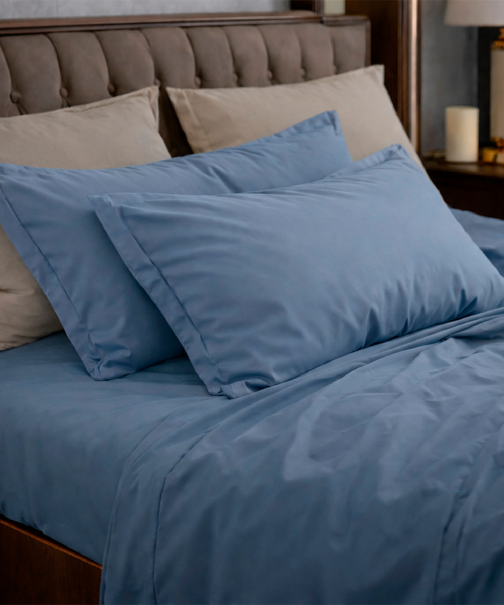Completo Lenzuola Raso Azzurro - immagine 3