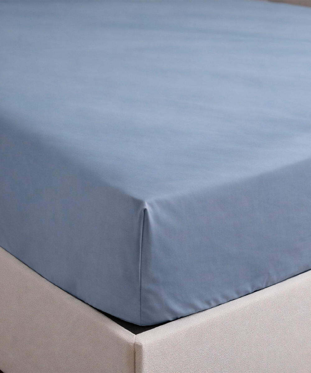 Completo Lenzuola Raso Azzurro - immagine 4