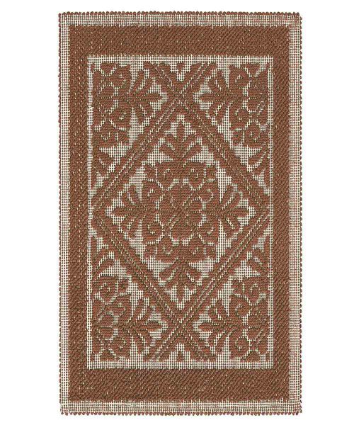 Tappeto Sardo Marrone 100% cotone e prodotto in Sardegna Italia. Tappetino bagno passatoia lavabile.