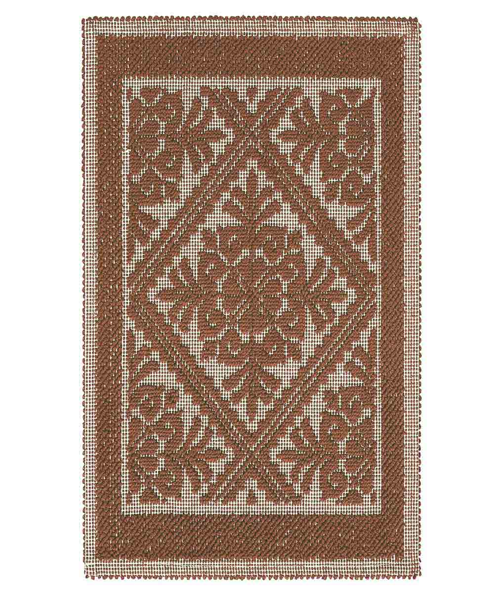 Tappeto Sardo Marrone 100% cotone e prodotto in Sardegna Italia. Tappetino bagno passatoia lavabile.