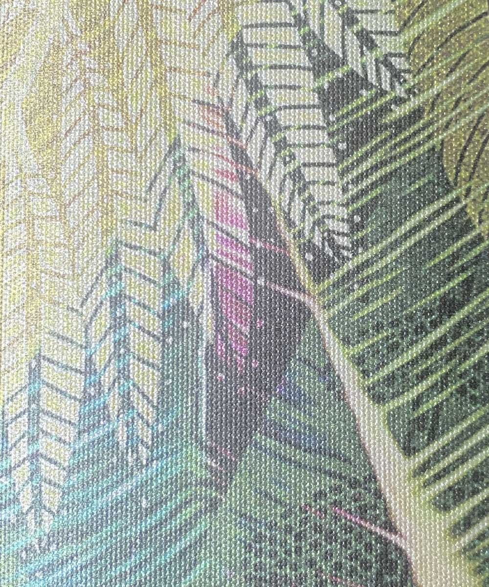 Dettaglio Tappeto passatoia su msiura multiuso per cucina corridoio bagno, collezione SPRINTY SPACE disegno ERIS floreale verde multicolore foglie