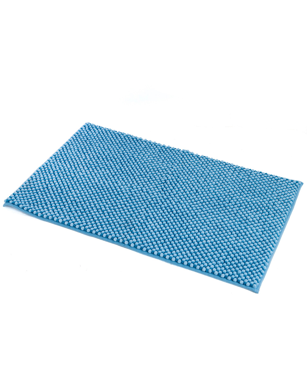 Tappetino bagno azzurro cielo in morbida microfibra poliestere assorbente lavabile asciugabile antiscivolo