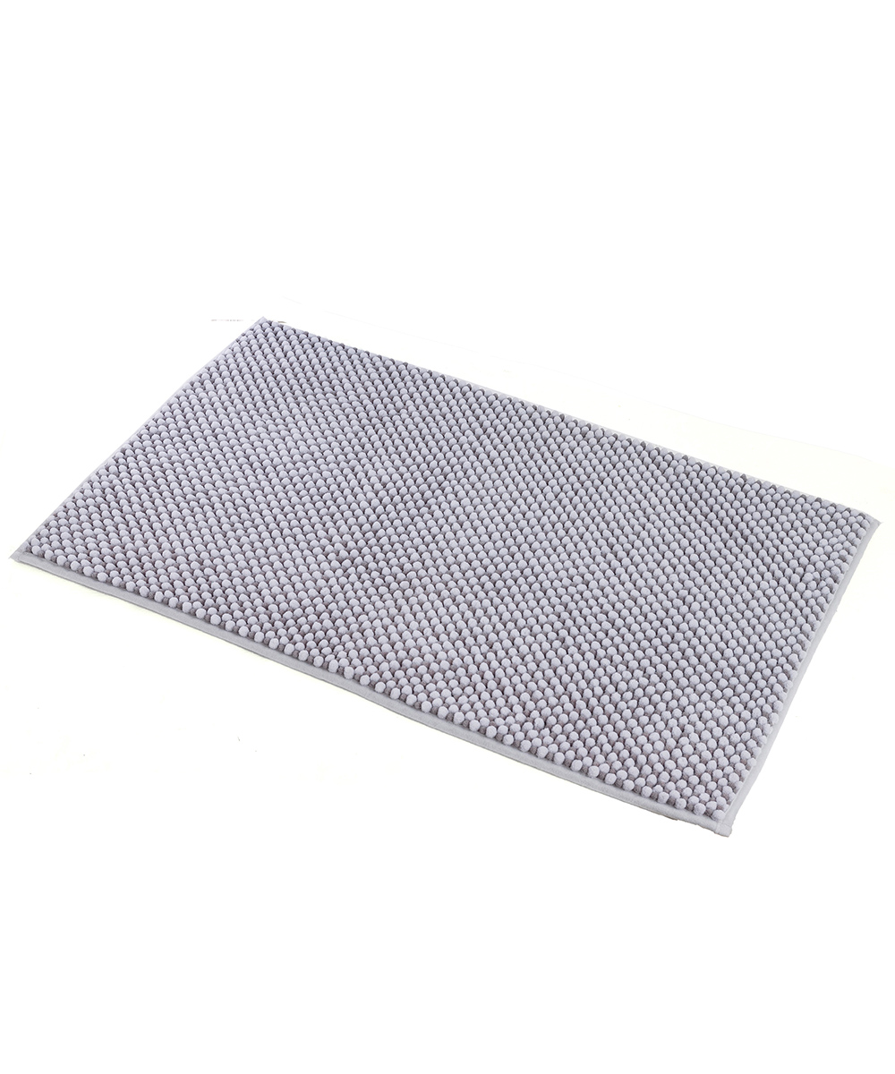 Tappetino bagno grigio perla in morbida microfibra poliestere assorbente lavabile asciugabile antiscivolo