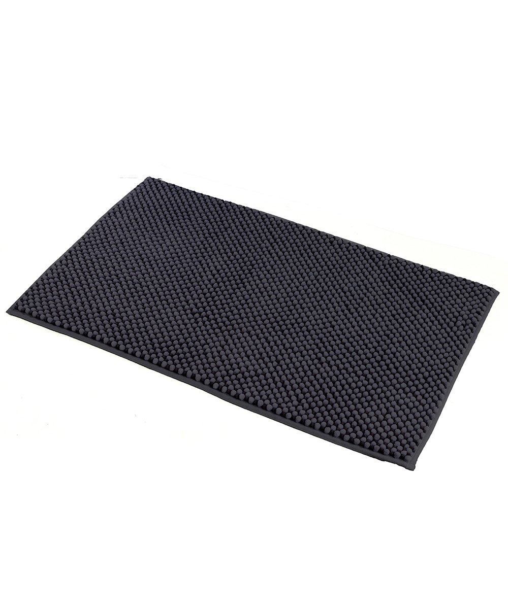 Tappetino bagno nero in morbida microfibra poliestere assorbente lavabile asciugabile antiscivolo