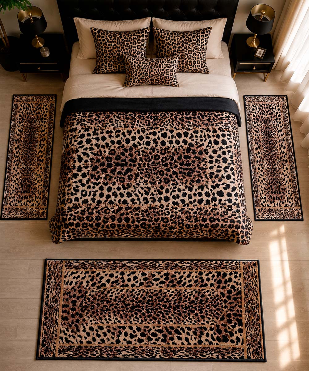 Stanza con Parure Tappeti stile animalier disegno maculato