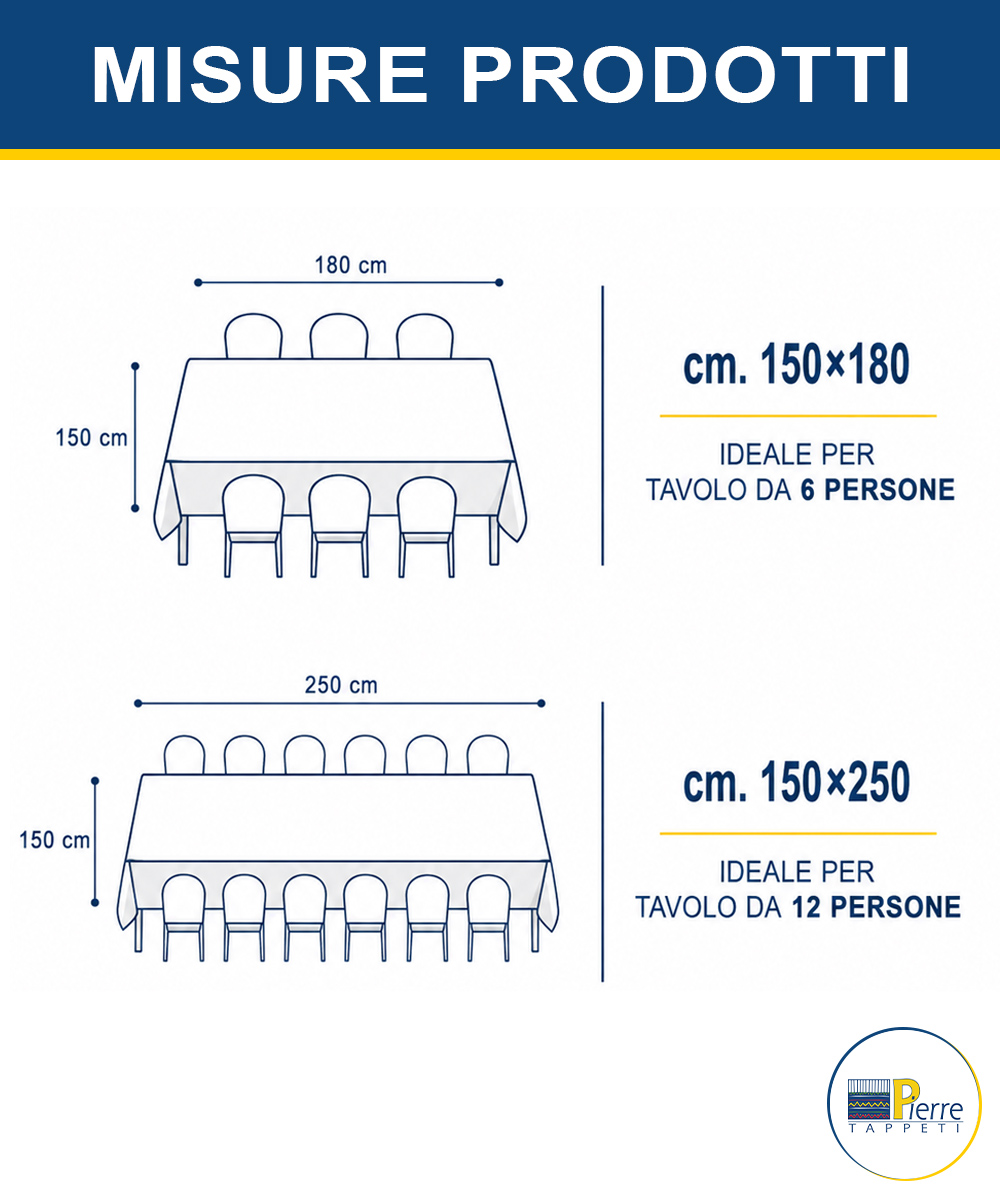 Info misure Tovaglie Digitali Made In Italy