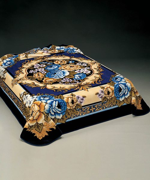 Ambientazione Coperta floreale blu