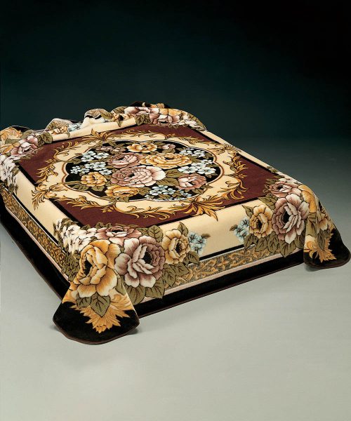 Ambientazione Coperta floreale marrone