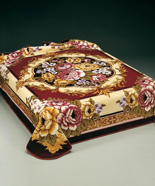 Ambientazione Coperta floreale burgundy