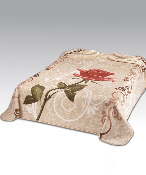 Ambientazione Coperta floreale beige